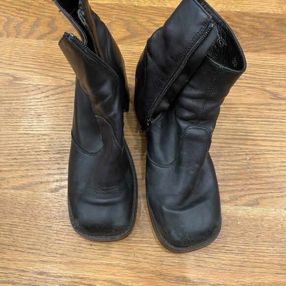 ROC Invito Black chunky heeled boots size 8 - Picture 2 of 3